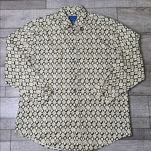 Towncraft Geometric Pattern Shirt - Black and Cream